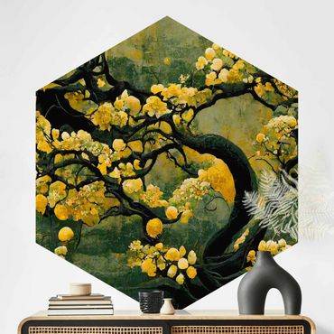 Fototapeta samoprzylepna heksagon - Yellow Tree