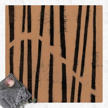 Mata korkowa - Malowane czarne paski
