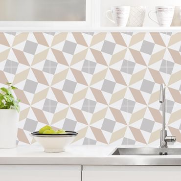 Panel ścienny do kuchni - Płytki geometryczne - Fano
