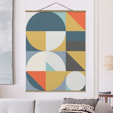Plakat z wieszakiem - Kształty geometryczne w kolorowych kolorach