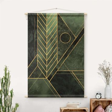 Makatka - Geometric Shapes Emerald Gold