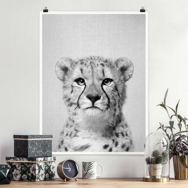 Plakat reprodukcja obrazu - Cheetah Gerald Black And White