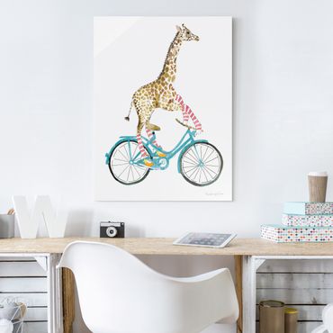 Obraz na szkle - Giraffe on a joy ride II