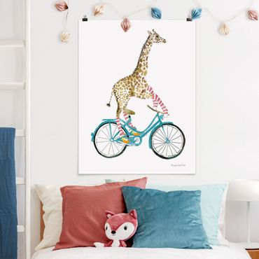 Plakat reprodukcja obrazu - Giraffe on a joy ride II