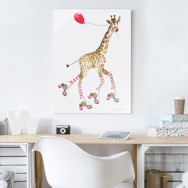 Obraz na szkle - Giraffe on a joy ride