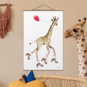 Plakat z wieszakiem - Giraffe on a joy ride - Format pionowy 2:3