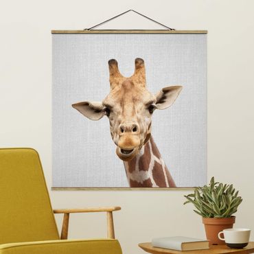 Plakat z wieszakiem - Giraffe Gundel - Kwadrat 1:1