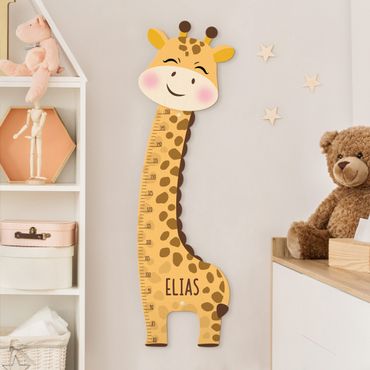 Miarka wzrostu dla dzieci - Giraffe boy with custom name