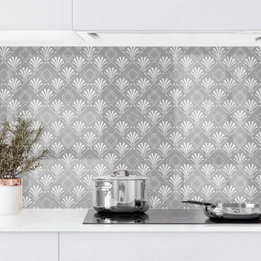 Panel ścienny do kuchni - Glitter Optics z wzorem Art Deco na szarym II