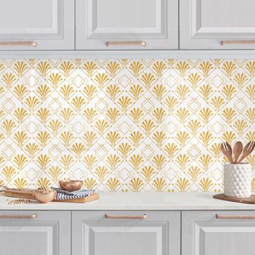 Panel ścienny do kuchni - Glitter look z wzorem Art Deco w kolorze złotym