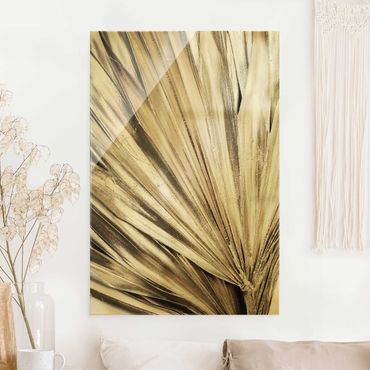 Obraz na szkle - Golden Palm Leaves - Format pionowy