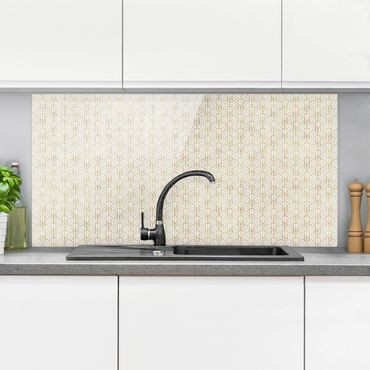 Panel szklany do kuchni - Złoty wzór Art Deco XXL