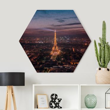Obraz heksagonalny z Alu-Dibond - Good Night Paris