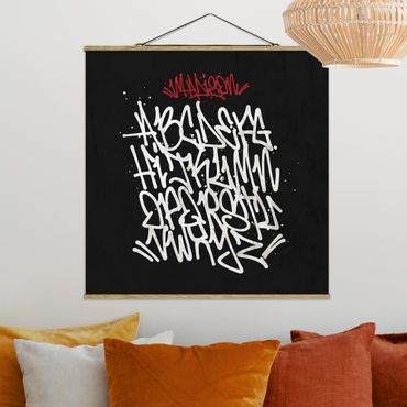 Plakat z wieszakiem - Graffiti Art Alphabet - Kwadrat 1:1