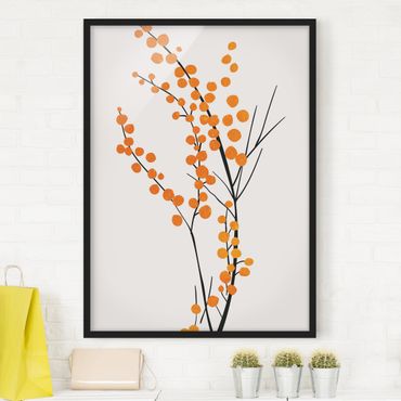 Plakat w ramie - Graficzny świat roślin - Jagody pomarańczowe