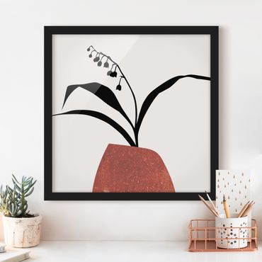 Plakat w ramie - Graficzny świat roślin - konwalie