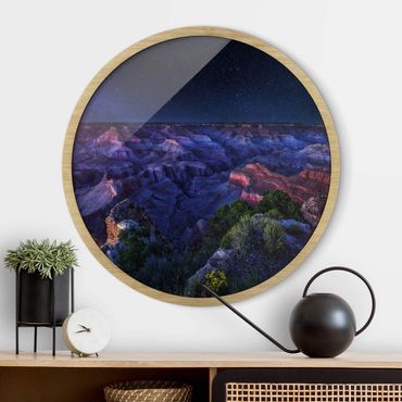 Okrągły obraz w ramie - Grand Canyon Night