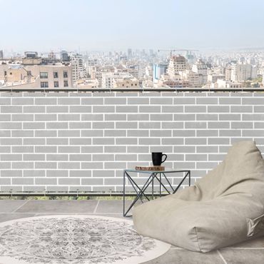 Osłona balkonowa zapewniająca prywatność - Ściana z szarej cegły