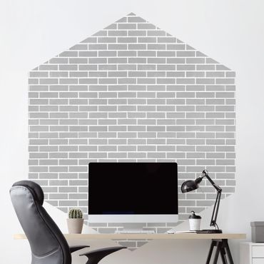 Fototapeta samoprzylepna heksagon - Gray Brick Wall