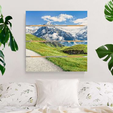 Obraz z drewna - Grindelwald Panorama
