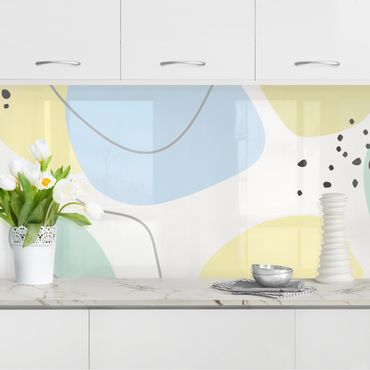 Panel ścienny do kuchni - Large Geometrical Shapes - Pastel