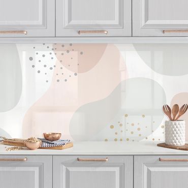 Panel ścienny do kuchni - Large Pastel Circular Shapes with Dots