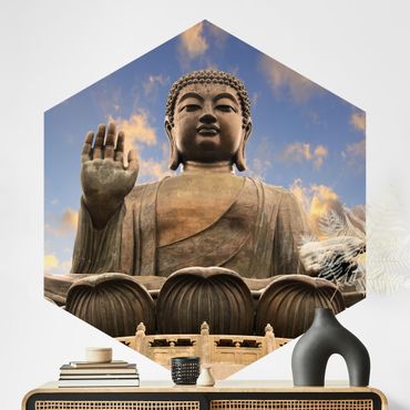 Sześciokątna tapeta samoprzylepna - Wielki Budda