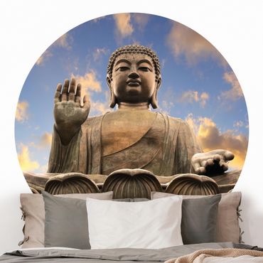 Okrągła tapeta samoprzylepna - Wielki Budda