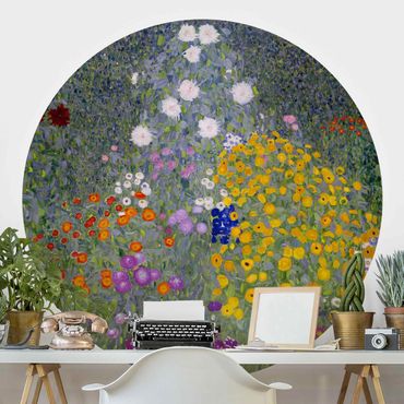 Okrągła tapeta samoprzylepna - Gustav Klimt - Ogród chłopski