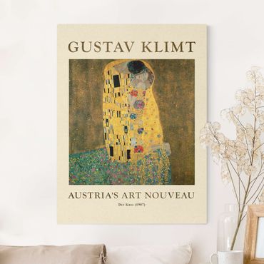 Obraz na naturalnym płótnie - Gustav Klimt - Pocałunek - edycja muzealna