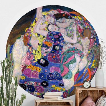 Okrągła tapeta samoprzylepna - Gustav Klimt - Dziewica