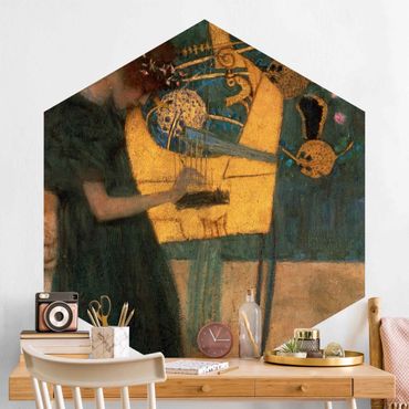 Sześciokątna tapeta samoprzylepna - Gustav Klimt - Muzyka