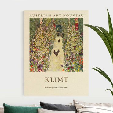 Obraz na naturalnym płótnie - Gustav Klimt - Path Through The Garden With Chickens - Museum Edition - Format pionowy 3:4