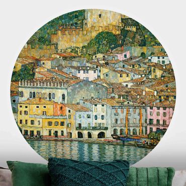 Okrągła tapeta samoprzylepna - Gustav Klimt - Malcesine nad jeziorem Garda