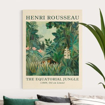 Obraz na naturalnym płótnie - Henri Rousseau - Dżungla na równiku - edycja muzealna