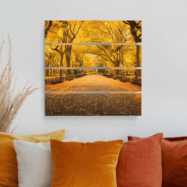 Obraz z drewna - Jesień w Central Parku