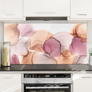 Panel szklany do kuchni - Jesienne wibracje w kolorze fioletowym i miedzianym