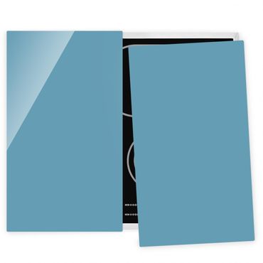 Szklana płyta ochronna na kuchenkę 2-częściowa - Błękit morza