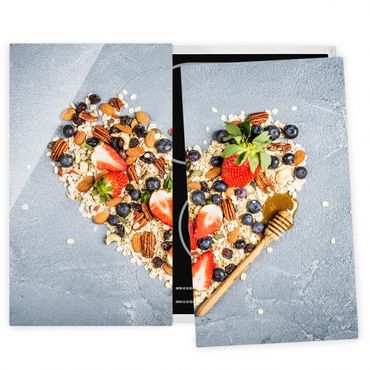 Szklana płyta ochronna na kuchenkę 2-częściowa - Zbożowe serce