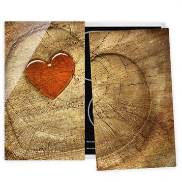 Szklana płyta ochronna na kuchenkę 2-częściowa - Naturalna miłość