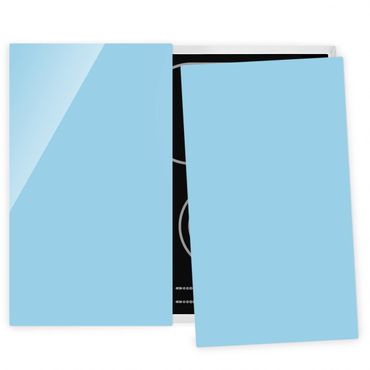 Szklana płyta ochronna na kuchenkę 2-częściowa - Pastelowy błękit