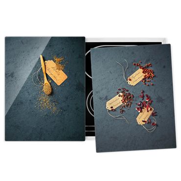 Szklana płyta ochronna na kuchenkę 2-częściowa - Nasiona i płatki