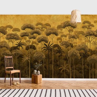 Fototapeta - Tall Trees in the Jungle in Golden Tones