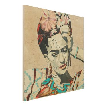 Obraz z drewna - Frida Kahlo - Kolaż Nr 1