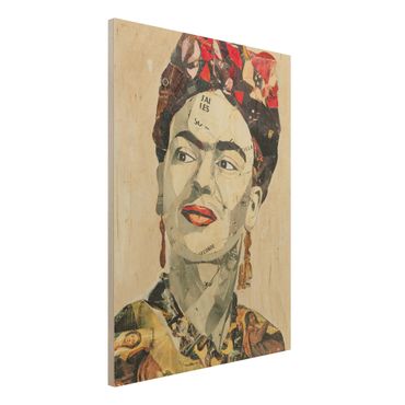 Obraz z drewna - Frida Kahlo - kolaż Nr 2