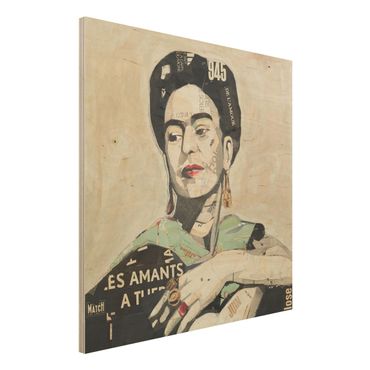 Obraz z drewna - Frida Kahlo - kolaż Nr 4