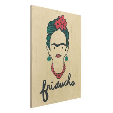 Obraz z drewna - Frida Kahlo - Friducha