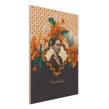 Obraz z drewna - Frida Kahlo - Lilie