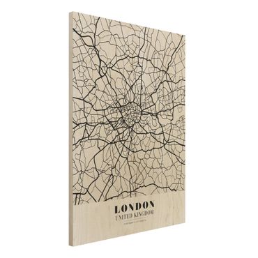 Obraz z drewna - City Map London - Klasyczna