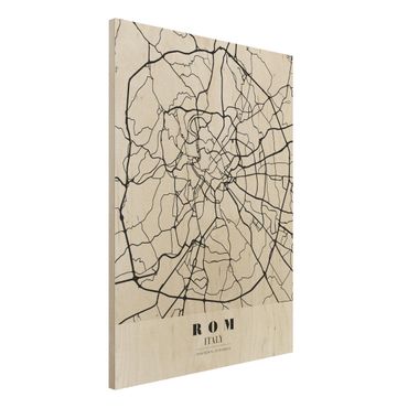 Obraz z drewna - City Map Rome - Klasyczna